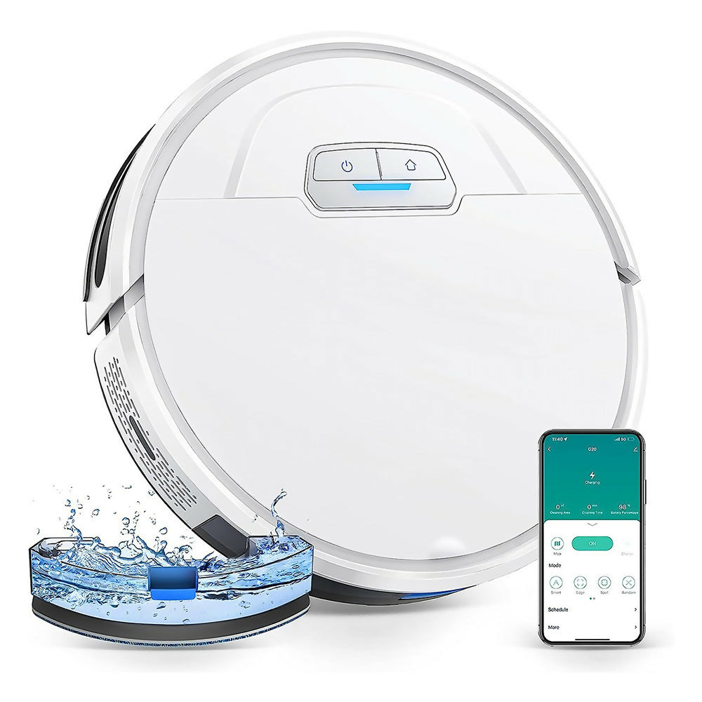 Saugroboter Pro mit Wischfunktion / 4000 Pa Saugkraft / Intelligente Reinigungsrouten / App-Steuerung / 150 Min. Laufzeit / Teppicherkennung / Einfache Wartung / Alexa & Google kompatibel