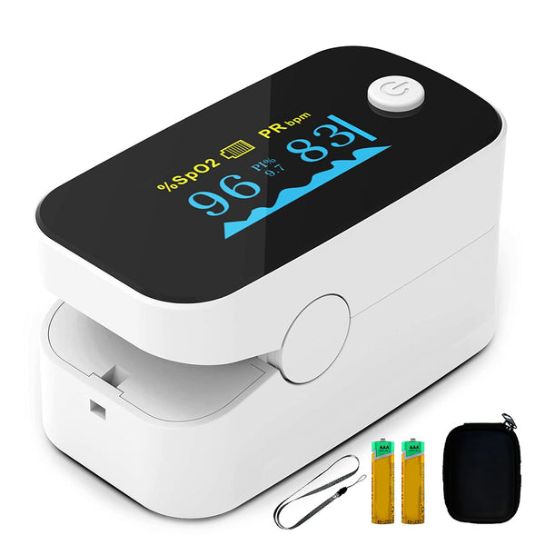 Pulsoximeter / Blutsauerstoffmessgerät / Oximeter für Finger / Mit OLED-Anzeige / Professionell und hochgenau / Optimal für Familien, ältere Menschen und Krankenhäuser