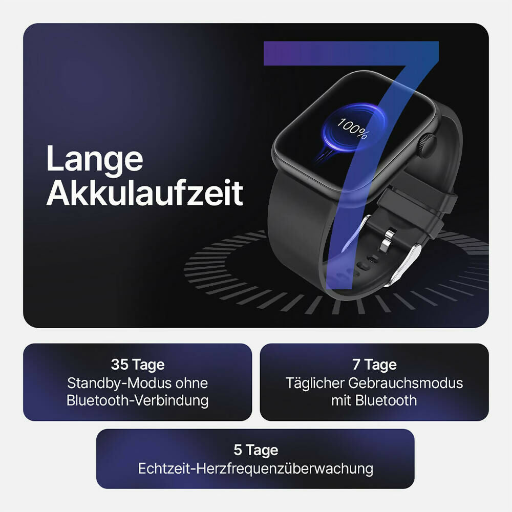 Smartwatch mit umfassenden Gesundheitsfeatures / IP67 Wasserdichtigkeit / 35 Tage Akkulaufzeit / 100 Sportmodi