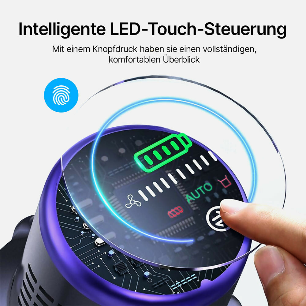 Akku Staubsauger mit 35kPa Saugleistung / 4000 mAh Akku / LED-Bodenbürste / Leicht und tragbar