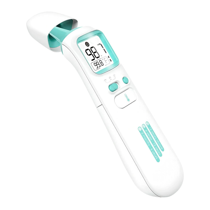 Berührungsloses Infrarot-Thermometer für Babys & Erwachsene / Stirn- und Ohrenthermometer / Medizinischer Standard / Schnelle und genaue Ergebnisse in 1 Sekunde / Mit Fieberalarm und 4-in-1 Messungen