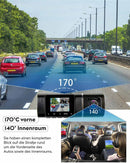 Full HD Dashcam, Autokamera mit 32 GB SD Karte, 310° Weitwinkelansicht, Parküberwachung, Bewegungserkennung, Infrarot Nachtsicht, G-Sensor