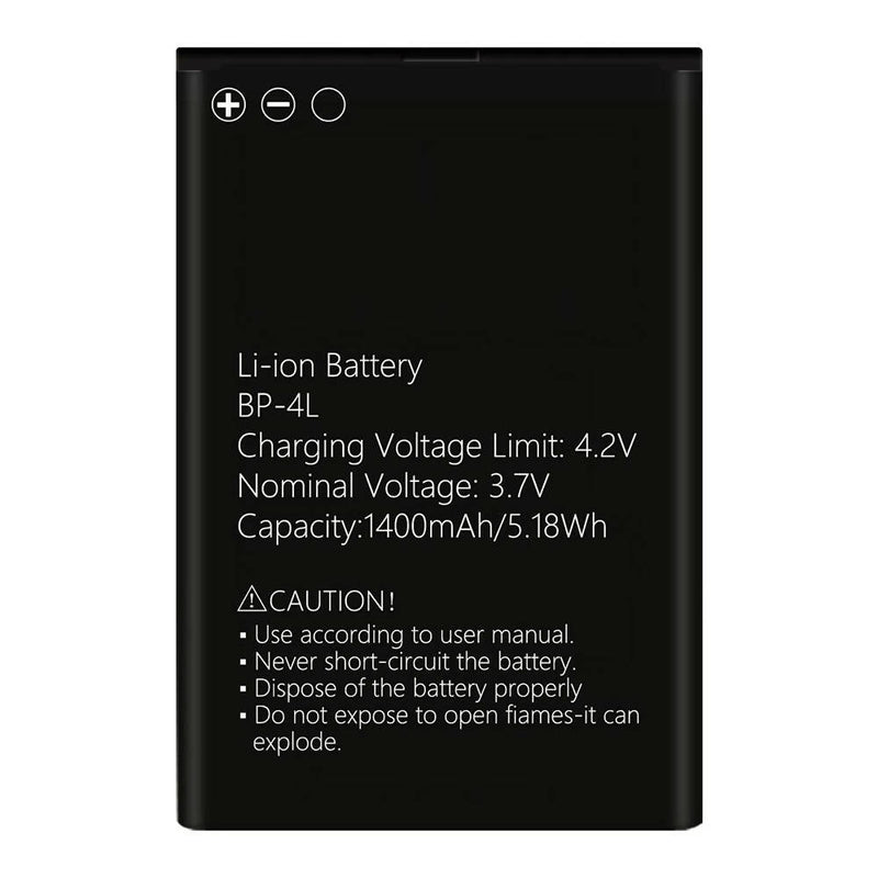 Kraftvolles Seniorenhandy Akku zum Nachkaufen 1400mAh / schnell ladend / Lithium-Ionen-Batterie / kompatibel mit jedem BP-4L Handy (Ersatzakku)